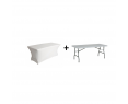 PACK HOUSSE BLANC ET TABLE RECTANGULAIRE