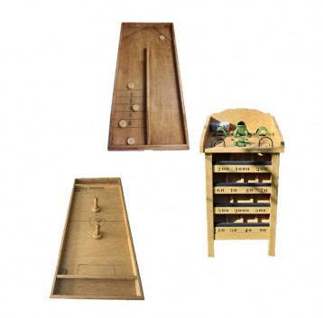 PACK SONOLED JEU EN BOIS "LE TRIO" GRENOUILLE + BILLARD A REBOND + AIR HOCKEY