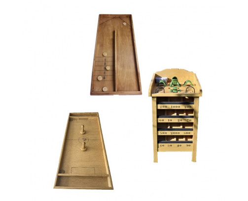 PACK SONOLED JEU EN BOIS "LE TRIO" GRENOUILLE + BILLARD A REBOND + AIR HOCKEY